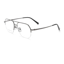Load image into Gallery viewer, Large Size Eyeglasses Man  Retro Ultra Light Alloy Eyewear Pilot Double Bridge Glasses Optical Prescription Frame Woman