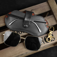 Load image into Gallery viewer, Leather Sunglasses Bag Handmade Eyeglasses Holder Pouch Reading Glasses Box Portable Glasses Case Cover Waist Buckle