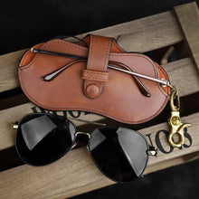 Load image into Gallery viewer, Leather Sunglasses Bag Handmade Eyeglasses Holder Pouch Reading Glasses Box Portable Glasses Case Cover Waist Buckle
