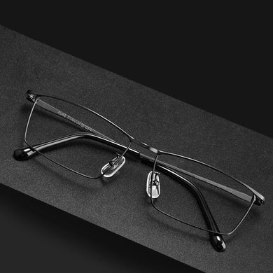 Logorela J85517 Men Pure Titanium Glasses Frame  Male Square Ultralight Eye Myopia Prescription Eyeglasses