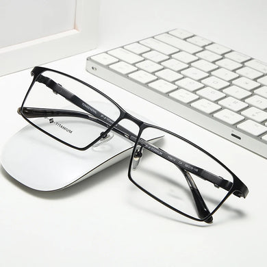 Logorela Men Pure Titanium Glasses Frame Male Square Ultralight Eye Myopia Prescription Eyeglasses 9013