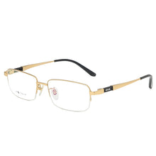 Load image into Gallery viewer, Logorela Men Pure Titanium Semi-rimless Glasses Frame  Male Square Ultralight Eye Myopia Prescription Eyeglasses 9021