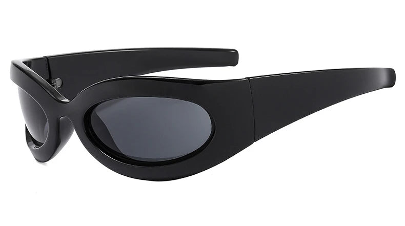 Luxury Brand Sunglasses For Men Trendy Shield Wrap Around Hip Hop Oversized Sunglasses Women 2000's Shades Eyewear UV400