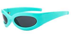 Luxury Brand Sunglasses For Men Trendy Shield Wrap Around Hip Hop Oversized Sunglasses Women 2000's Shades Eyewear UV400