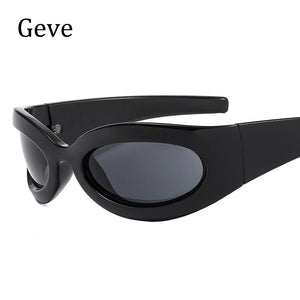 Luxury Brand Sunglasses For Men Trendy Shield Wrap Around Hip Hop Oversized Sunglasses Women 2000's Shades Eyewear UV400