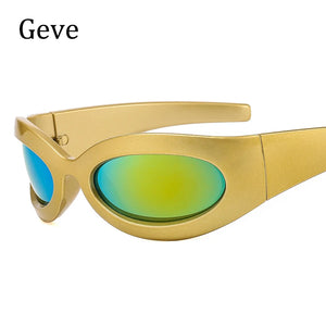 Luxury Brand Sunglasses For Men Trendy Shield Wrap Around Hip Hop Oversized Sunglasses Women 2000's Shades Eyewear UV400