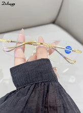 Load image into Gallery viewer, Luxury Diamond Cut Reading Glasses Women Rimless Anti Blue Light Eyeglasses Ladies Plus Prescription Eyewear Diopter 1.0 To +4.0