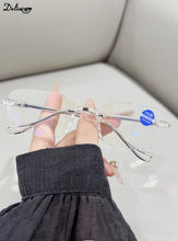Load image into Gallery viewer, Luxury Diamond Cut Reading Glasses Women Rimless Anti Blue Light Eyeglasses Ladies Plus Prescription Eyewear Diopter 1.0 To +4.0