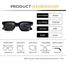 Carica l&#39;immagine nel visualizzatore di Gallery, Handmade Acetate Square Sunglasses For Men Polarized Glasses Women Italy Designer Lunette De Soleil Homme Hip-Hop Style