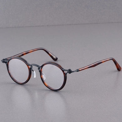 Occhiali da vista TA-V-AT vintage in lega-acetato limitati SC117 Sfera miopia ottica retrò rotonda donna uomo AAA + livello superiore
