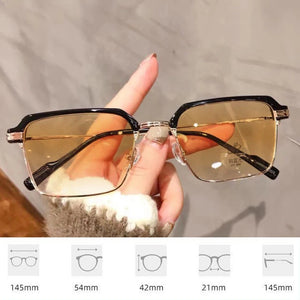 Metal Frame Photochromic Myopia Glasses Anti-blue Light Color Changing Sunglasses Prescription Eyeglasses Minus Diopters