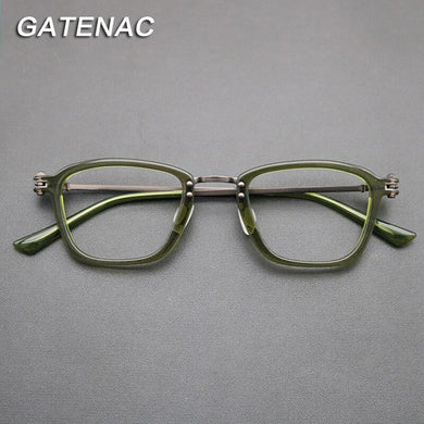 Luxury Titanium Glasses Frame Men Designer Optical Myopia Prescription Acetate Eyeglasses Frame Women    Brand Eyewear