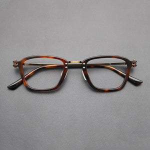 Luxury Titanium Glasses Frame Men Designer Optical Myopia Prescription Acetate Eyeglasses Frame Women    Brand Eyewear