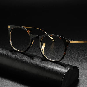 Luxury Titanium Glasses Frame Men Vintage Designer Prescription Acetate Optical Eyeglasses Frame Women    Myopia Eyewear