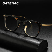 Carica l&#39;immagine nel visualizzatore di Gallery, Luxury Titanium Glasses Frame Men Vintage Designer Prescription Acetate Optical Eyeglasses Frame Women    Myopia Eyewear