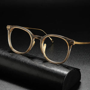 Luxury Titanium Glasses Frame Men Vintage Designer Prescription Acetate Optical Eyeglasses Frame Women    Myopia Eyewear