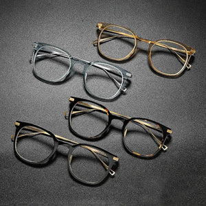 Luxury Titanium Glasses Frame Men Vintage Designer Prescription Acetate Optical Eyeglasses Frame Women    Myopia Eyewear
