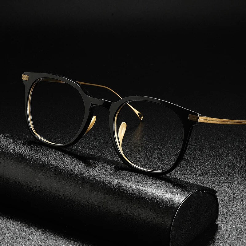 Luxury Titanium Glasses Frame Men Vintage Designer Prescription Acetate Optical Eyeglasses Frame Women    Myopia Eyewear