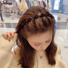 Load image into Gallery viewer, Luxury Woman Non-Slip Hair Bands with Clips Double Band Headbands for Women Hairstyle Bezel Hair Hoop Hair Accessories Headwear