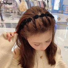 Load image into Gallery viewer, Luxury Woman Non-Slip Hair Bands with Clips Double Band Headbands for Women Hairstyle Bezel Hair Hoop Hair Accessories Headwear