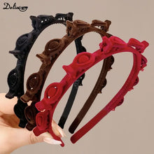 Load image into Gallery viewer, Luxury Woman Non-Slip Hair Bands with Clips Double Band Headbands for Women Hairstyle Bezel Hair Hoop Hair Accessories Headwear