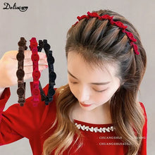 Load image into Gallery viewer, Luxury Woman Non-Slip Hair Bands with Clips Double Band Headbands for Women Hairstyle Bezel Hair Hoop Hair Accessories Headwear
