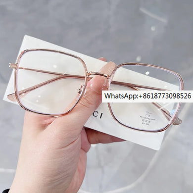 M2670 anti blue light eyeglass frame, large square, large face, slimming appearance, street photo, flat lens, female myopia