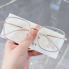 Load image into Gallery viewer, M2670 anti blue light eyeglass frame, large square, large face, slimming appearance, street photo, flat lens, female myopia