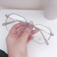 Carica l&#39;immagine nel visualizzatore di Gallery, M3715 TR Montatura per occhiali Versione coreana con catena Montatura per occhiali miopia a specchio piatto con decorazione semplice da ragazza