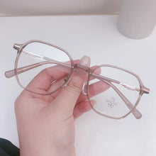 Carica l&#39;immagine nel visualizzatore di Gallery, M3715 TR Montatura per occhiali Versione coreana con catena Montatura per occhiali miopia a specchio piatto con decorazione semplice da ragazza