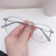 Carica l&#39;immagine nel visualizzatore di Gallery, M3715 TR Montatura per occhiali Versione coreana con catena Montatura per occhiali miopia a specchio piatto con decorazione semplice da ragazza