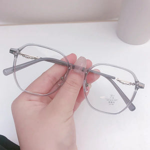 M3715 TR Montatura per occhiali Versione coreana con catena Montatura per occhiali miopia a specchio piatto con decorazione semplice da ragazza