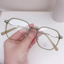 Carica l&#39;immagine nel visualizzatore di Gallery, M3715 TR Montatura per occhiali Versione coreana con catena Montatura per occhiali miopia a specchio piatto con decorazione semplice da ragazza