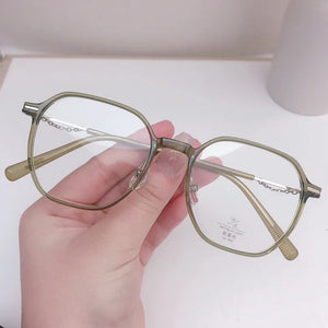 M3715 TR Montatura per occhiali Versione coreana con catena Montatura per occhiali miopia a specchio piatto con decorazione semplice da ragazza