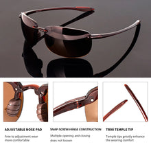Carica l&#39;immagine nel visualizzatore di Gallery, MAXJULI Polarized Sport  Sunglasses for Men Women TR90 Rimless elliptical Frame Running Fishing  Driving Sun Glasses 8250