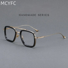 Load image into Gallery viewer, MCYFC Prescription Eyeglasses Frames Men Blue Light Blocking Lens - Lightweight Titanium Iron Man Inspired Optical Eyewear Frame