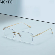 Load image into Gallery viewer, MCYFC Ultra-light Titanium  Eye Glasses Frames for Men Quadrilateral Rimless Business Eyeglasses Optical Prescription Eyewear