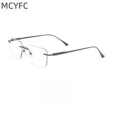 Load image into Gallery viewer, MCYFC Ultra-light Titanium  Eye Glasses Frames for Men Quadrilateral Rimless Business Eyeglasses Optical Prescription Eyewear