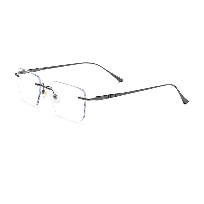 MCYFC Ultra-light Titanium  Eye Glasses Frames for Men Quadrilateral Rimless Business Eyeglasses Optical Prescription Eyewear