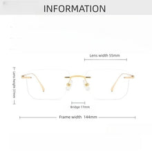 Load image into Gallery viewer, MCYFC Ultra-light Titanium  Eye Glasses Frames for Men Quadrilateral Rimless Business Eyeglasses Optical Prescription Eyewear