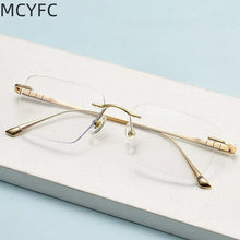 Load image into Gallery viewer, MCYFC Ultra-light Titanium  Eye Glasses Frames for Men Quadrilateral Rimless Business Eyeglasses Optical Prescription Eyewear