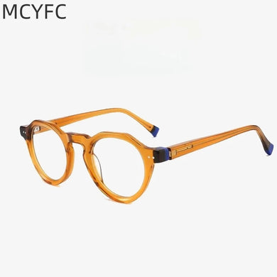 MCYFC Vintage Eye Glasses Frames for Men Full Rime Personality Splicing Myopic Hyperopic Optical Prescription Eyeglasses Frame