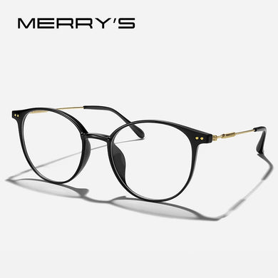 MERRYS DESIGN Cat Eye Oval Glasses Frame For Men Women Titanium Alloy Ultra-Light And Comfortable Optics Eyeglasses S2531