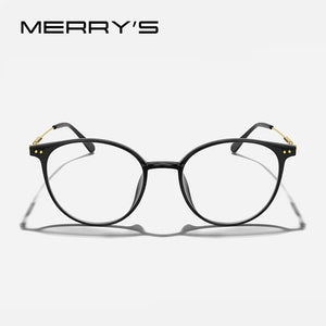 MERRYS DESIGN Cat Eye Oval Glasses Frame For Men Women Titanium Alloy Ultra-Light And Comfortable Optics Eyeglasses S2531