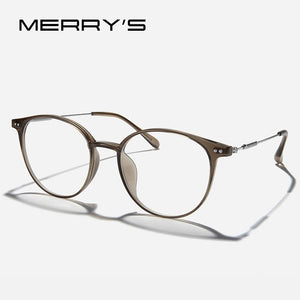 MERRYS DESIGN Cat Eye Oval Glasses Frame For Men Women Titanium Alloy Ultra-Light And Comfortable Optics Eyeglasses S2531