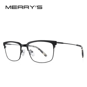 MERRYS DESIGN Classic Men Titanium Alloy Optical Glasses Frames Women Ultralight Square Myopia Prescription Eyeglasses S2084