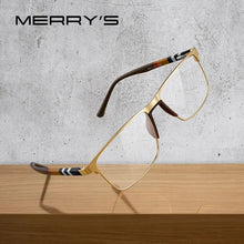 Load image into Gallery viewer, Square Glasses Frame Business Titanium Alloy Eyewear Acetate Legs Myopia Prescription Eyeglasses S2255