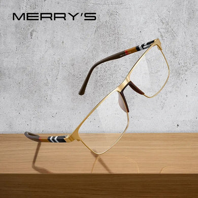 Square Glasses Frame Business Titanium Alloy Eyewear Acetate Legs Myopia Prescription Eyeglasses S2255