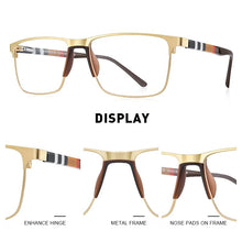 Load image into Gallery viewer, Square Glasses Frame Business Titanium Alloy Eyewear Acetate Legs Myopia Prescription Eyeglasses S2255