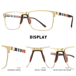Square Glasses Frame Business Titanium Alloy Eyewear Acetate Legs Myopia Prescription Eyeglasses S2255